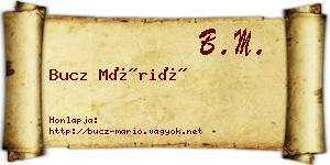 Bucz Márió névjegykártya